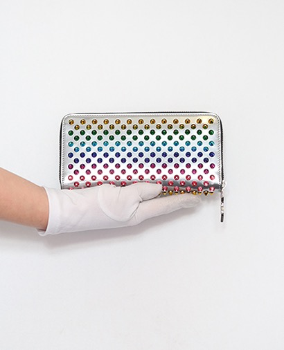 Christian Louboutin Panettone Spike Wallet, &pound;125, Accessories, Patent Leather, Front view